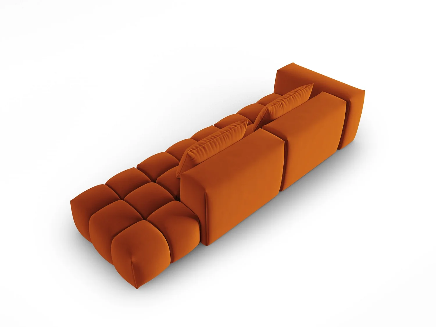 CXL by Christian Lacroix - Divano modulare destro "Lorella" 3 posti in velluto terracotta - 265x85x70cm