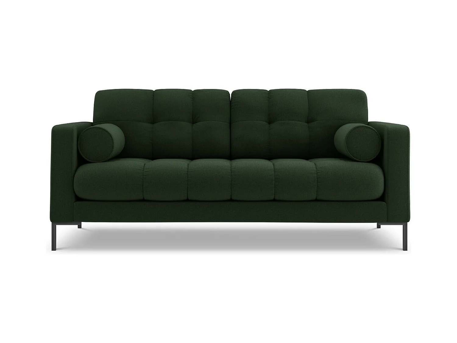 Cosmopolitan Design - Canapé "Bali" 3 places en tissu structurel vert foncé - 177x92x75cm