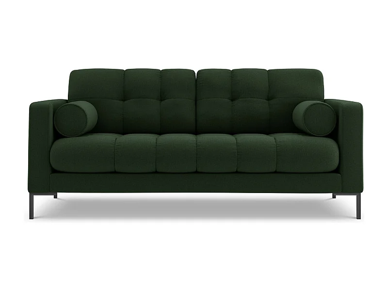 Cosmopolitan Design - Canapé "Bali" 3 places en tissu structurel vert foncé - 177x92x75cm