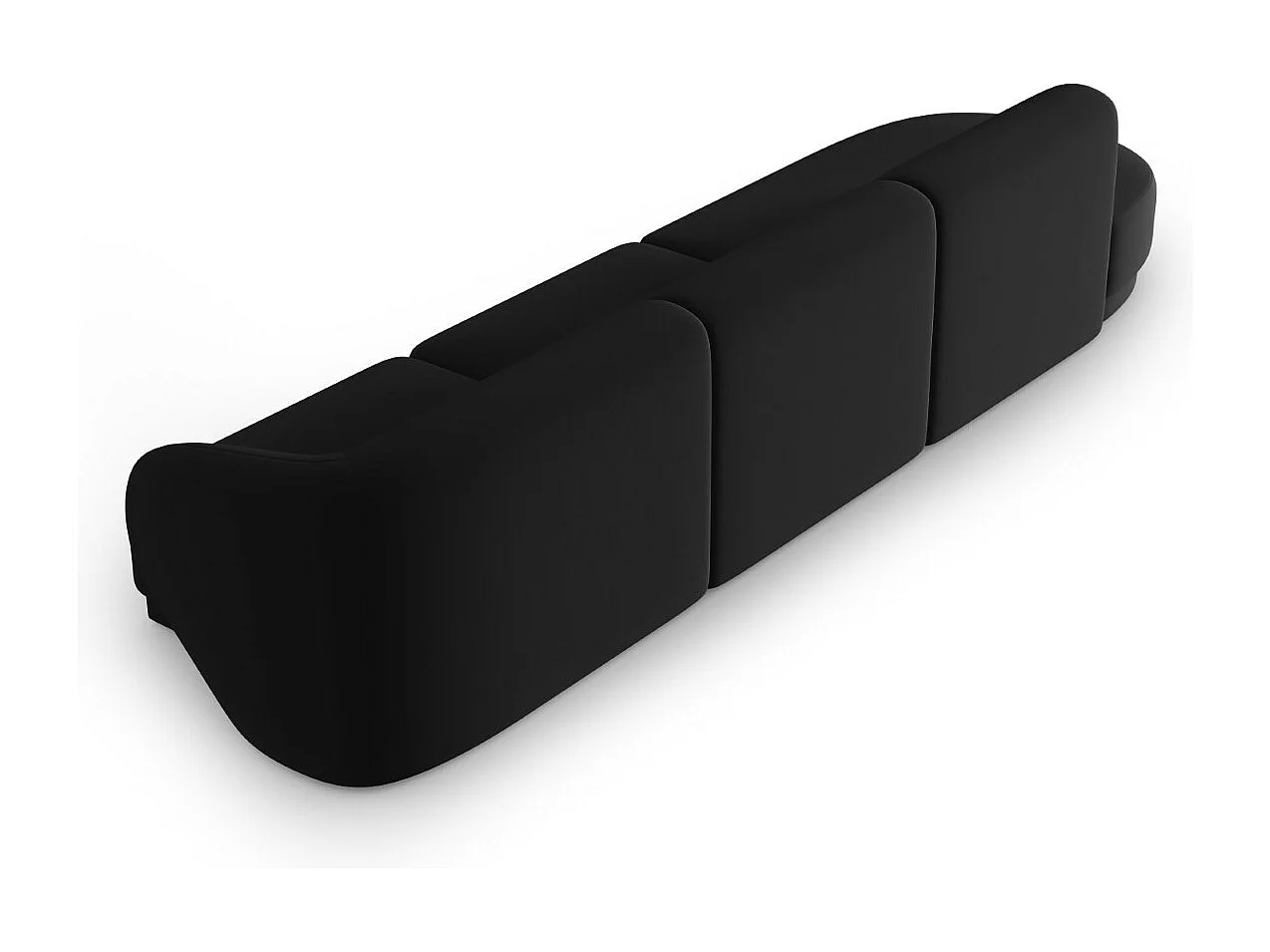 CXL by Christian Lacroix - Canapé modulable gauche "Lionel" 4 places en velours noir - 311x93x74cm