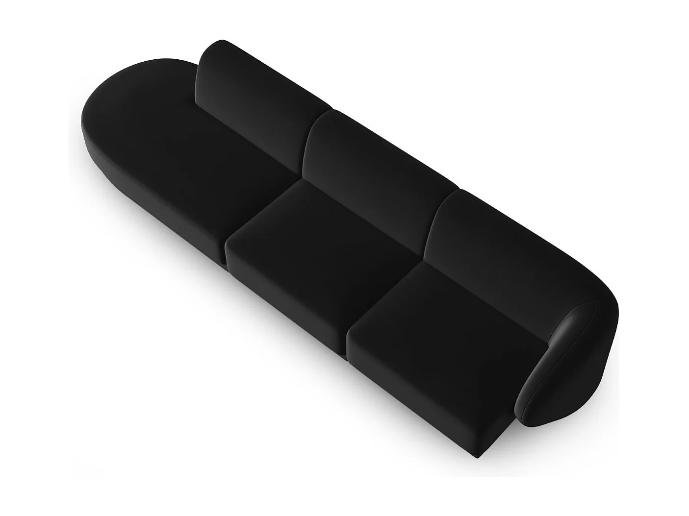 CXL by Christian Lacroix - Canapé modulable gauche "Lionel" 4 places en velours noir - 311x93x74cm