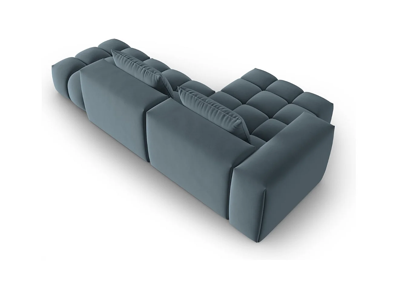 CXL by Christian Lacroix - Modulaire hoekbank links "Lorella" 4 zitplaatsen, Flueel, Pastelblauw - 265x145x70cm