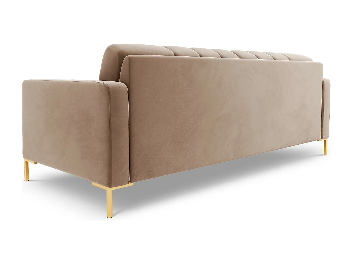 Cosmopolitan Design - 4-Sitzer Sofa "Bali" aus Samt beige - 217x92x75cm