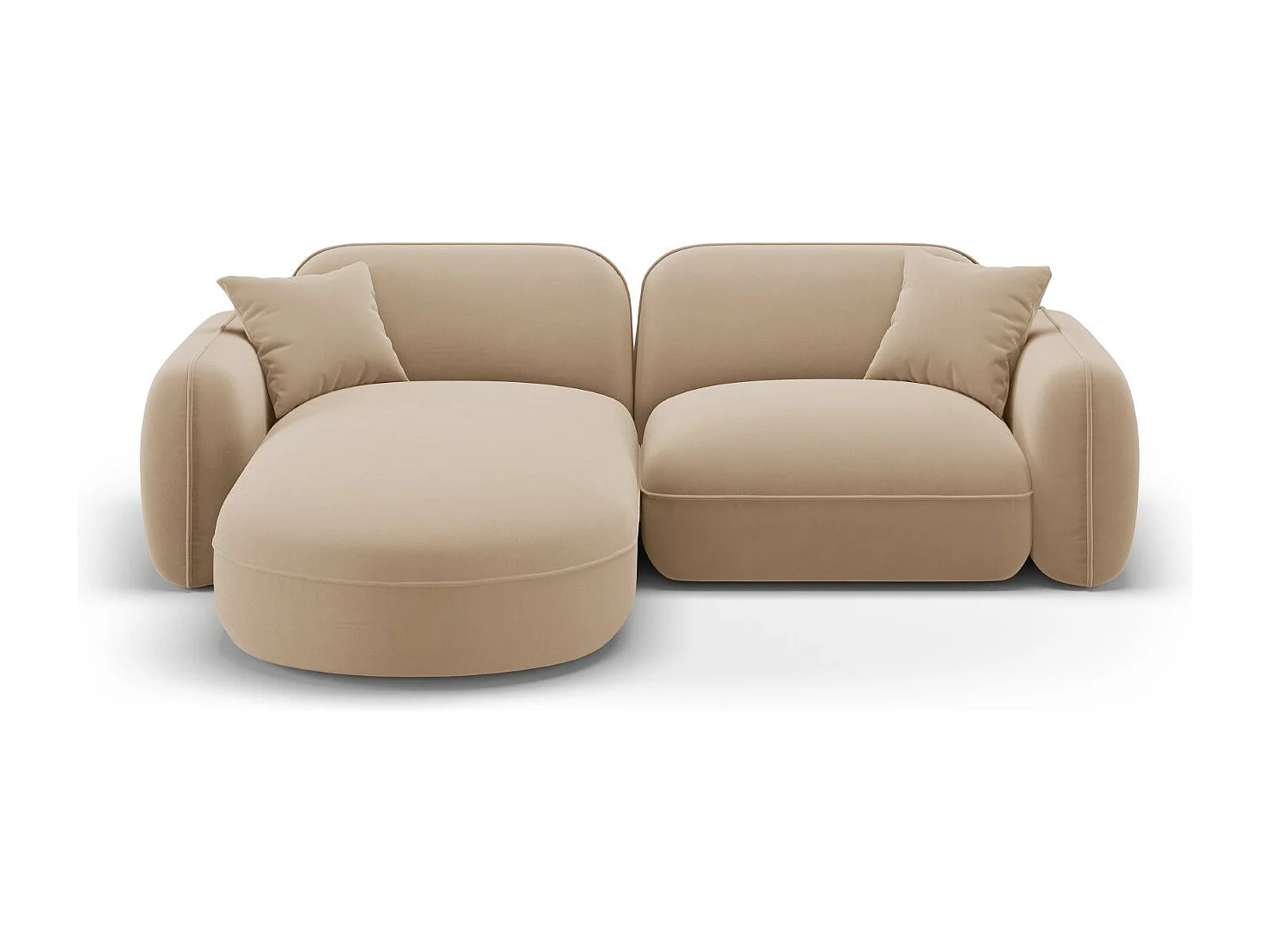 CXL by Christian Lacroix - Sofá modular de canto esquerdo "Lucien" 3 lugares em veludo areia - 230x165x70cm