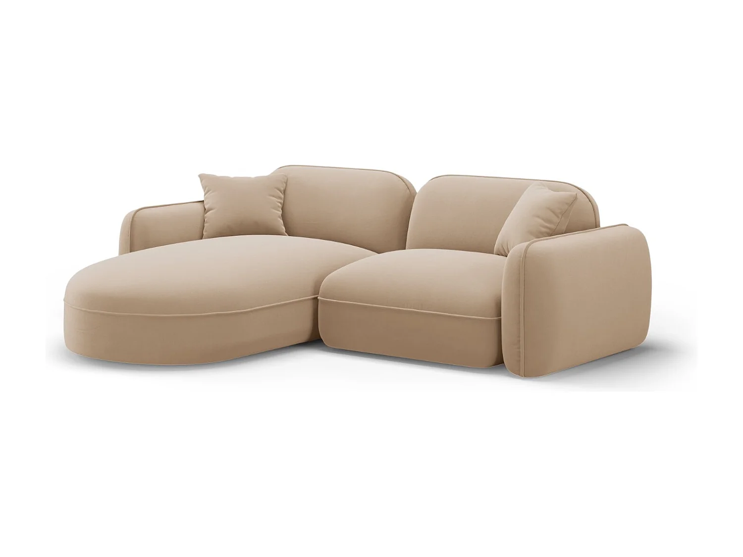 CXL by Christian Lacroix - Sofá modular de canto esquerdo "Lucien" 3 lugares em veludo areia - 230x165x70cm