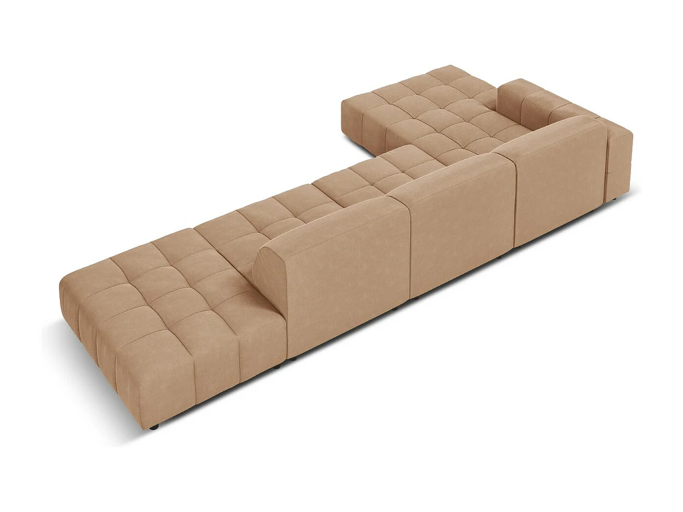 CXL by Christian Lacroix - Divano angolare sinistro "Luc" 5 posti in velluto beige scuro - 341x166x70cm