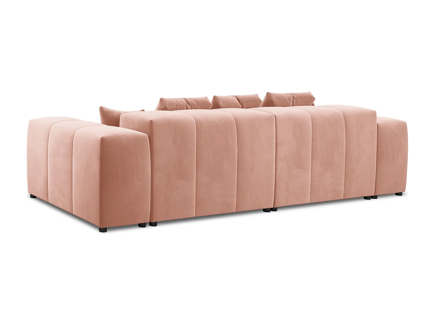 Cosmopolitan Design - Sofá modular "Rome" 3 lugares em veludo rosa - 320x120x75cm