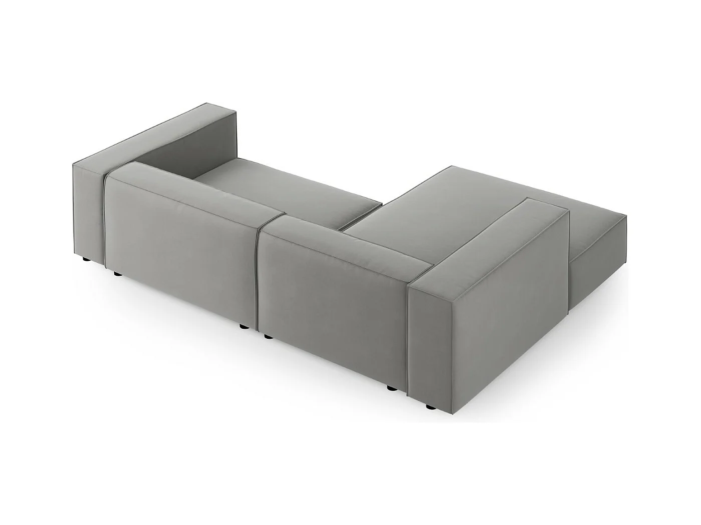 Cosmopolitan Design - Canapé d'angle gauche "Arendal" 3 places en velours gris clair - 224x166x70cm