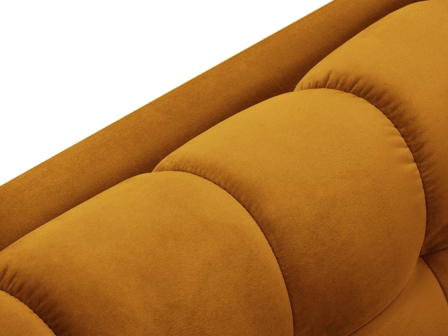 Cosmopolitan Design - Sofá panorámico "Bali" 7 plazas de terciopelo amarillo - 383x185x75cm