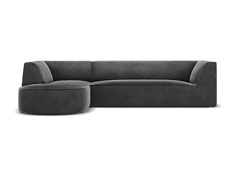 CXL by Christian Lacroix - Divano angolare sinistro "Charles" 4 posti in velluto grigio scuro - 273x180x69cm
