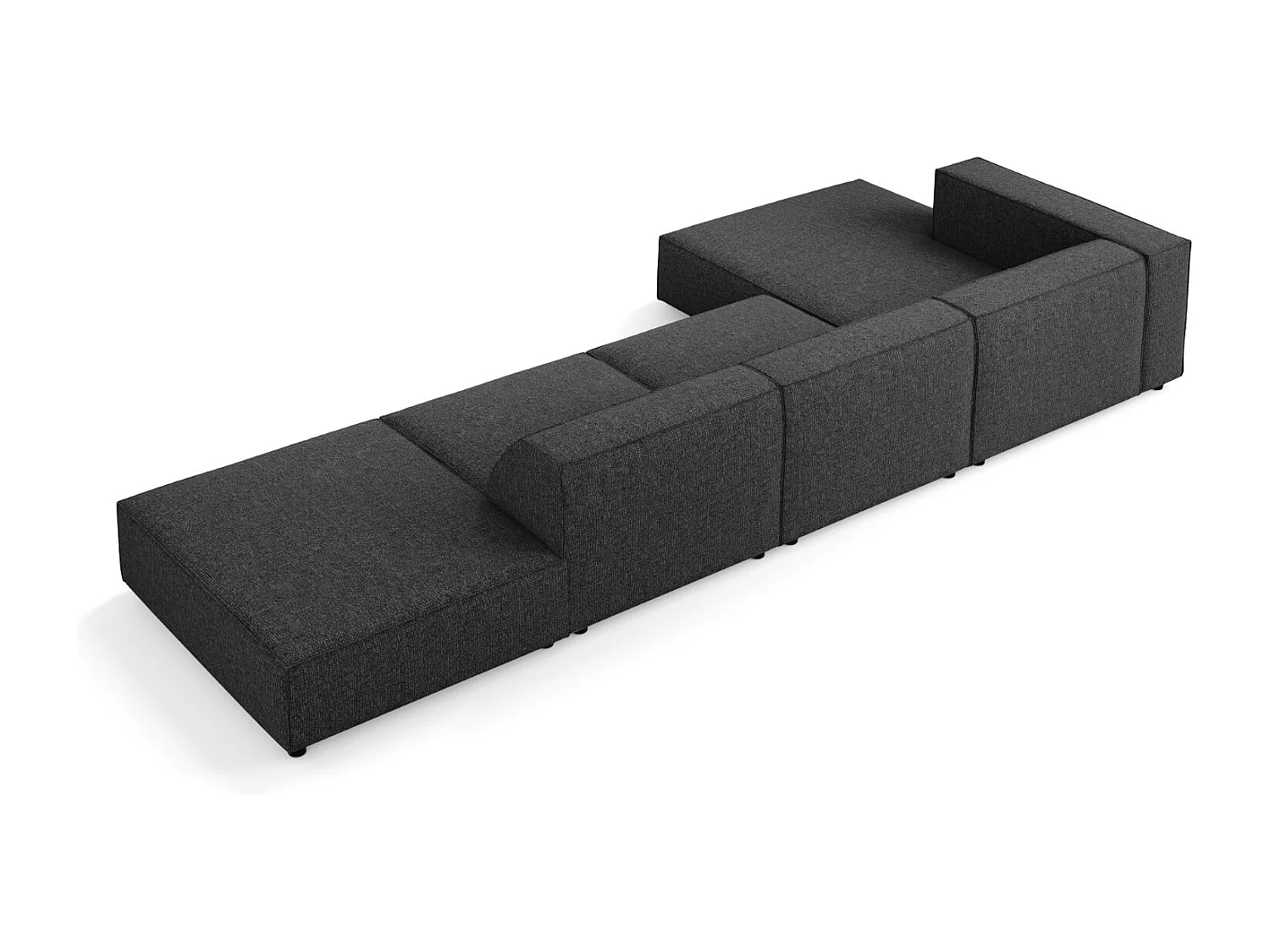 Cosmopolitan Design - Narożnik lewy, "Arendal" 5 miejsc szenil, czarny - 341x166x70cm