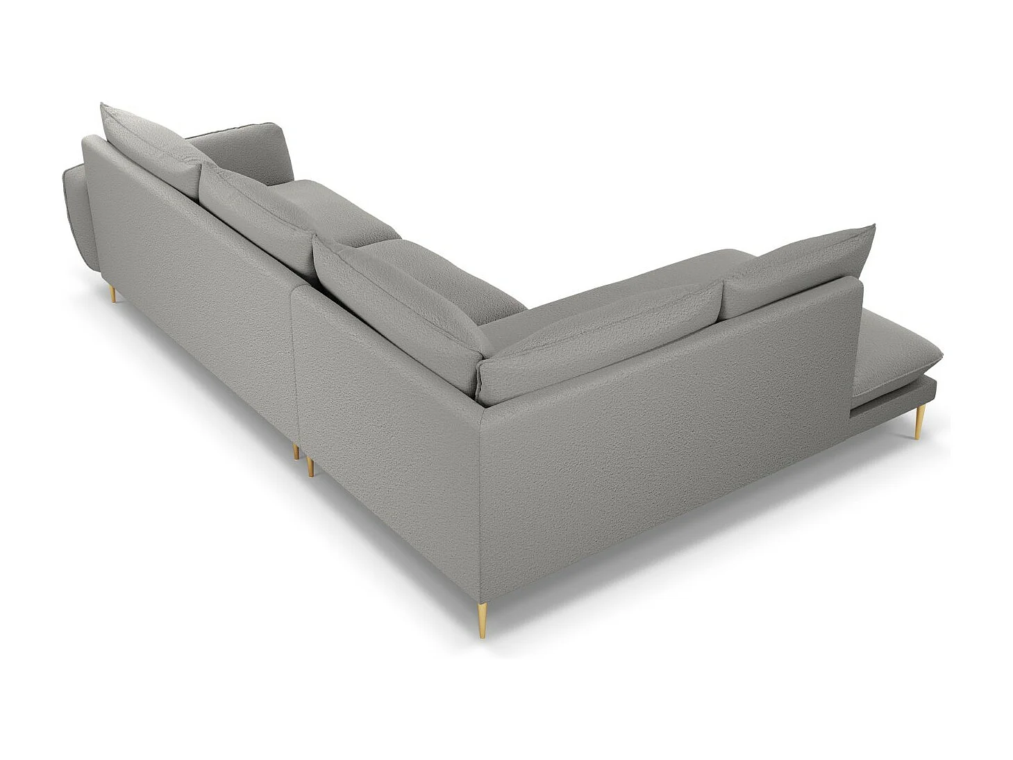 Cosmopolitan Design - 6-Sitzer Ecksofa links "Vienna" aus Boucle grau - 275x185x95cm