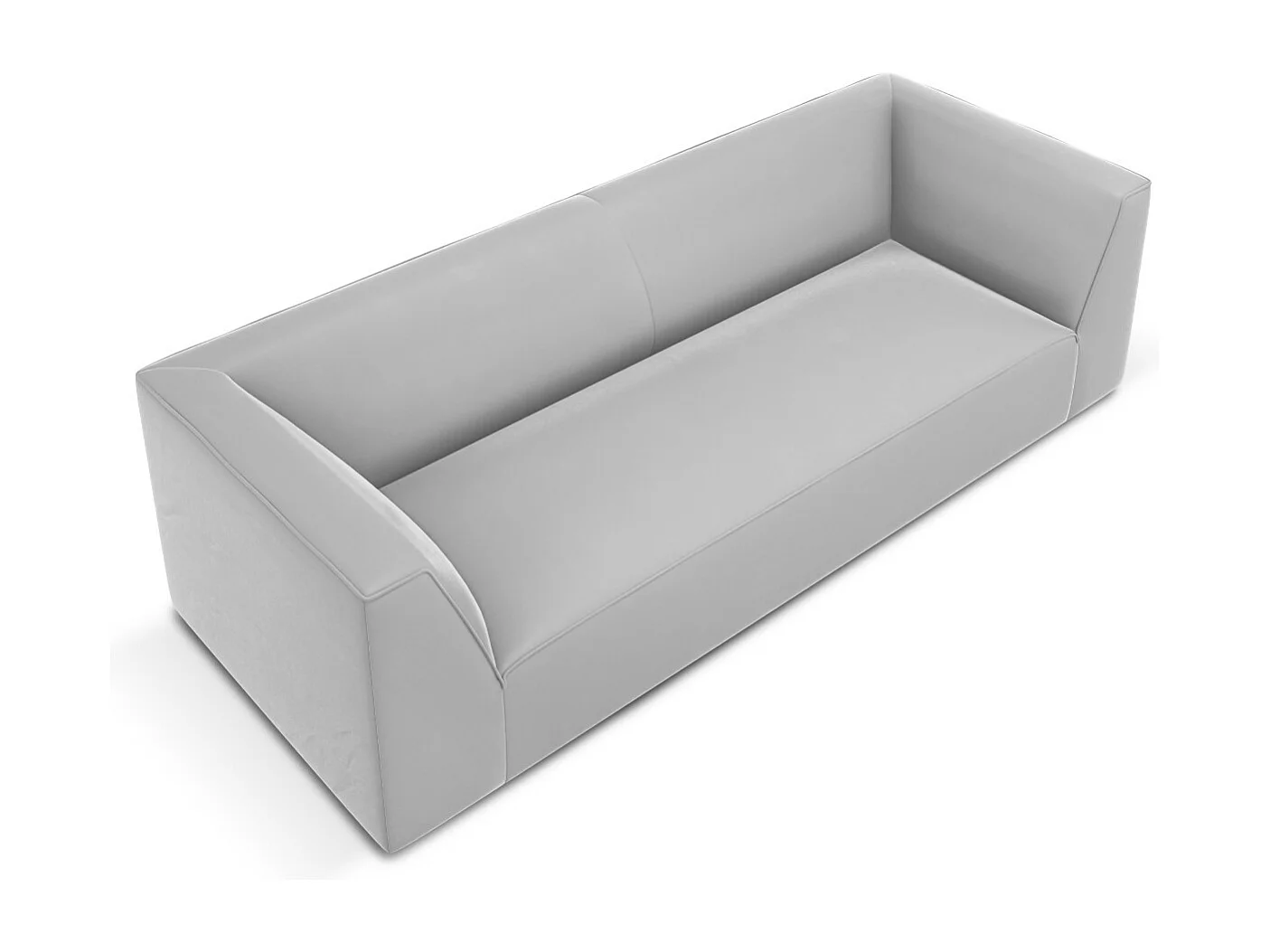 CXL by Christian Lacroix - Canapé "Charles" 3 places en velours gris clair - 232x92x69cm