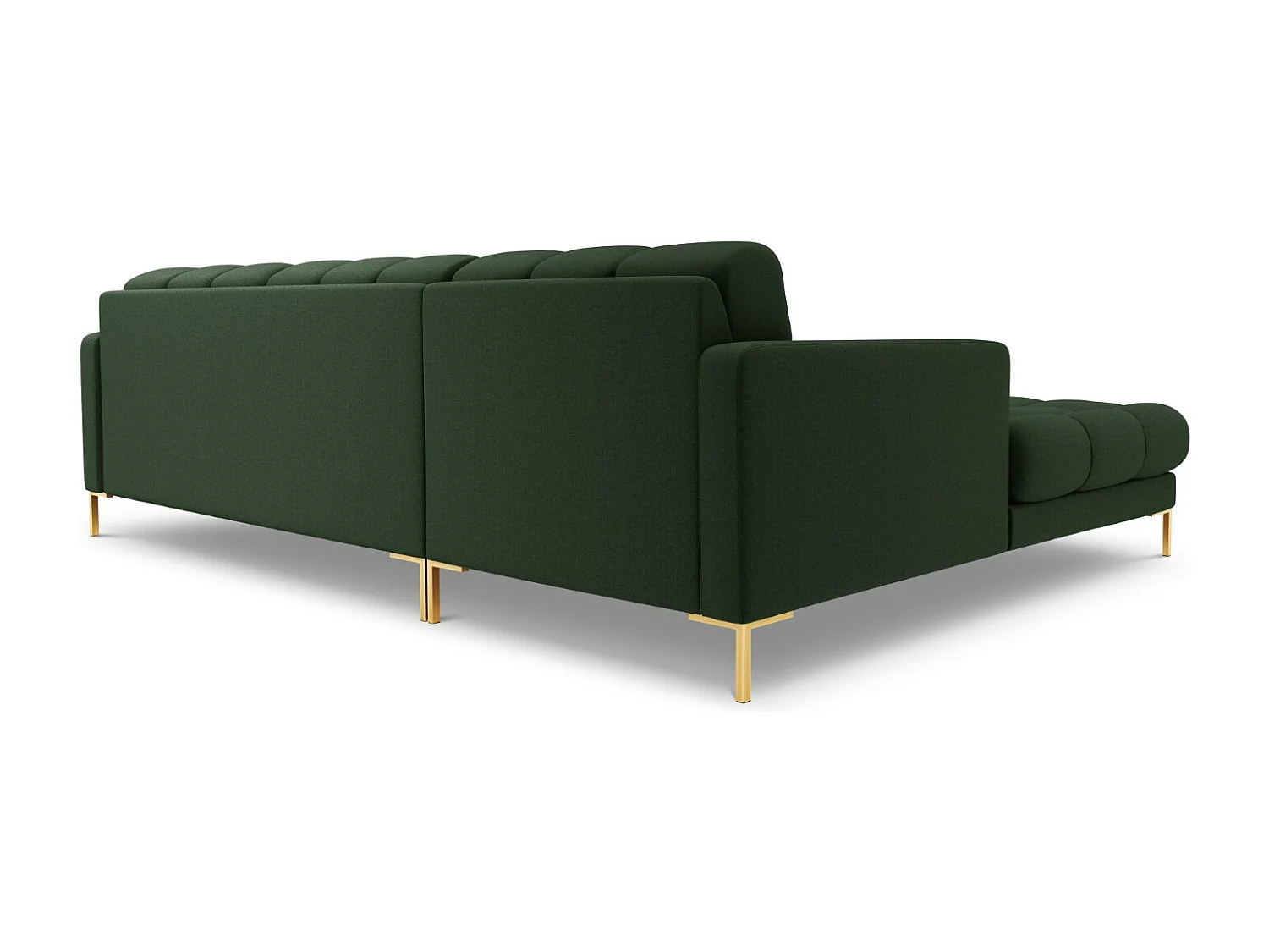 Cosmopolitan Design - Sofá de canto esquerdo "Bali" 5 lugares em tecido estrutural verde escuro - 293x185x75cm