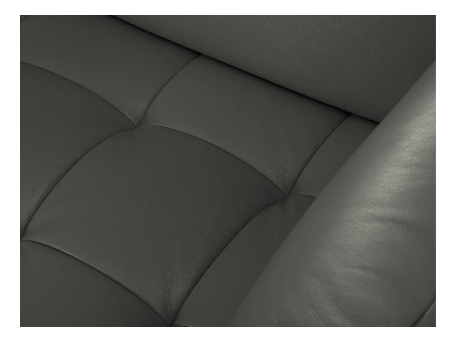 CXL by Christian Lacroix - Modulaire hoekbank links "Olivier" 4 zitplaatsen, Echt leer, Donkergrijs - 264x171x87cm