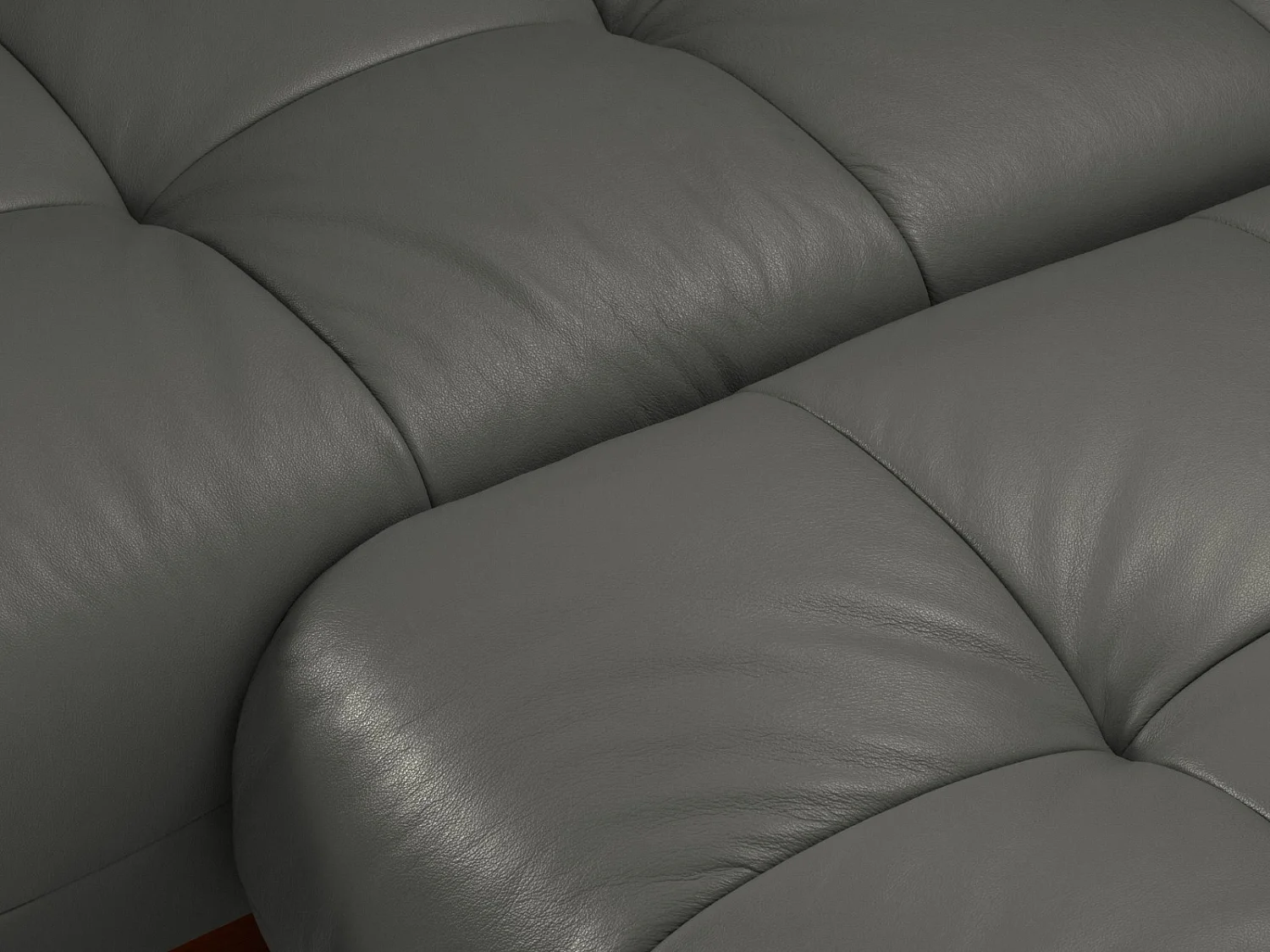 CXL by Christian Lacroix - Narożnik lewy panoramiczny, "Olivier" 4 miejsca skóra naturalna, szary ciemny - 264x171x87cm