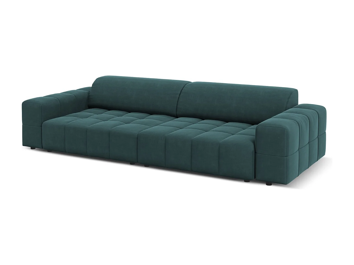 CXL by Christian Lacroix - Divano "Luc" 4 posti in velluto petrolio - 244x102x70cm