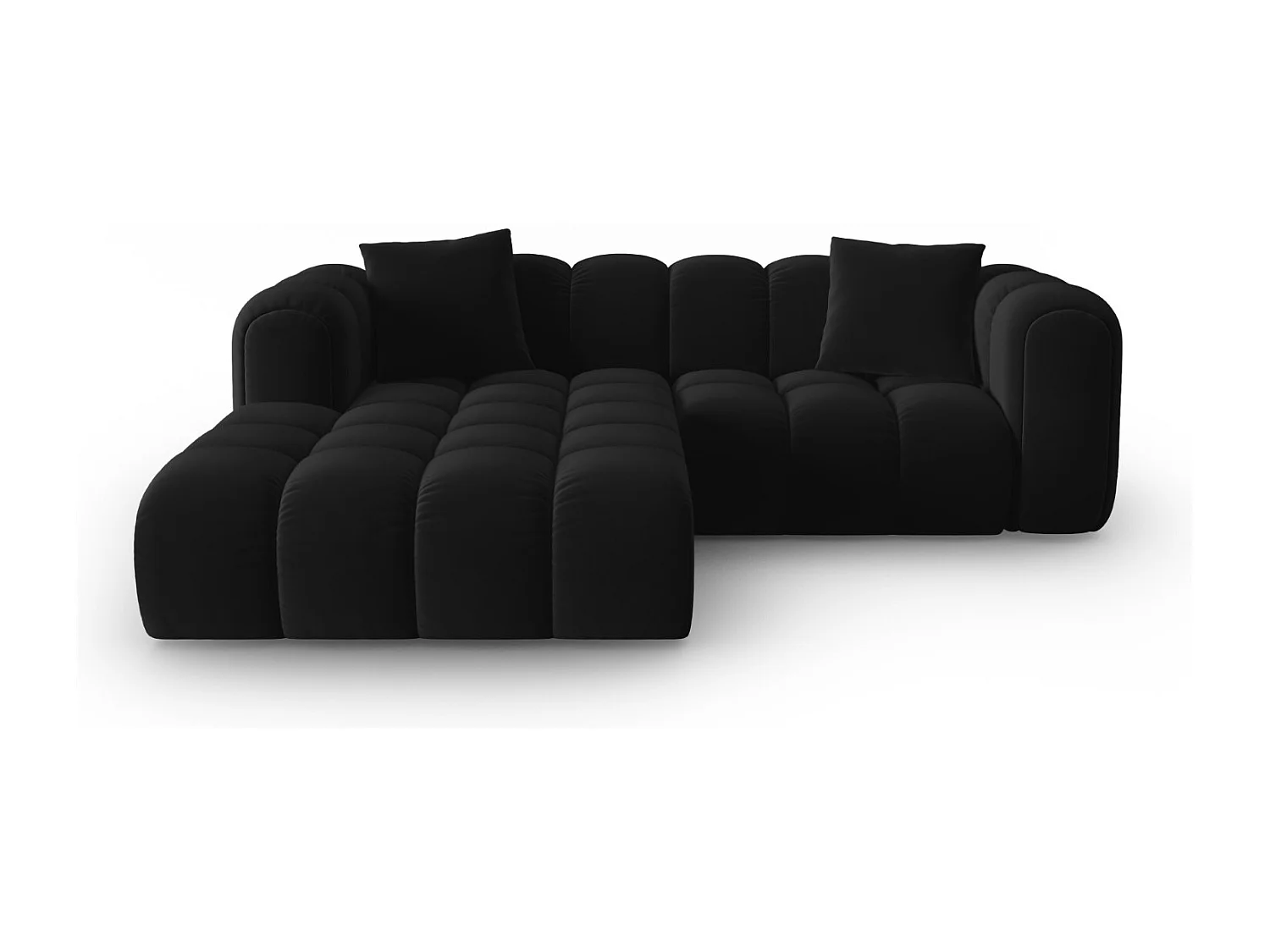 CXL by Christian Lacroix - Divano angolare modulare sinistro "Clotilde" 3 posti in velluto nero - 187x190x70cm