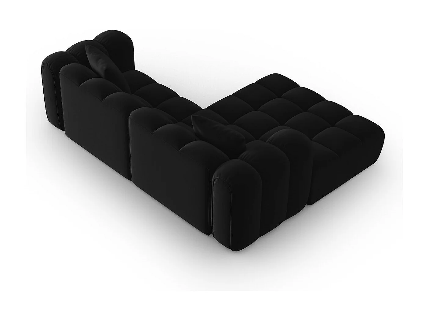 CXL by Christian Lacroix - Divano angolare modulare sinistro "Clotilde" 3 posti in velluto nero - 187x190x70cm