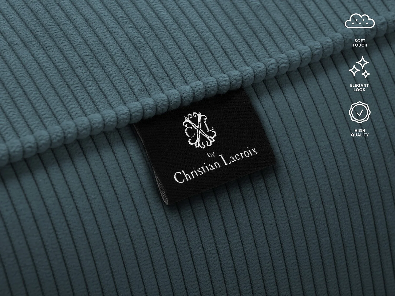 CXL by Christian Lacroix - Sofa, "Tendance" 1,5 miejsca sztruks, niebieski - 156x122x72cm