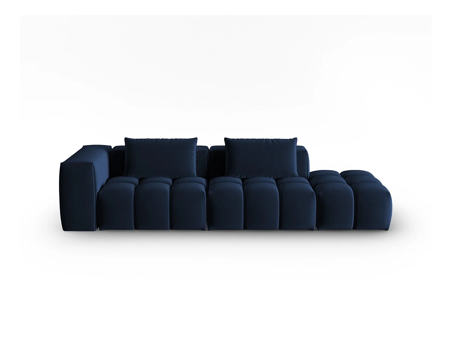 CXL by Christian Lacroix - Rechte modulaire bank "Lorella" 3 zitplaatsen, Flueel, Koningsblauw - 265x85x70cm