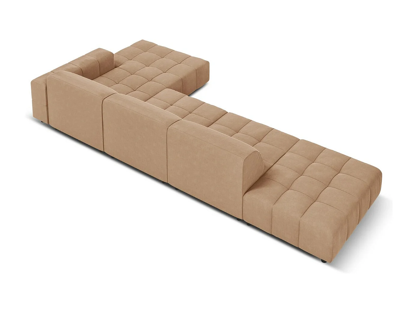 CXL by Christian Lacroix - 5-Sitzer Ecksofa rechts "Luc" Sitzer aus Samt dunkelbeige - 341x166x70cm
