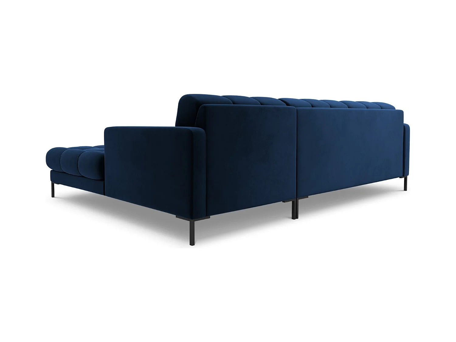Cosmopolitan Design - Canapé d'angle droit "Bali" 5 places en velours bleu roi - 293x185x75cm
