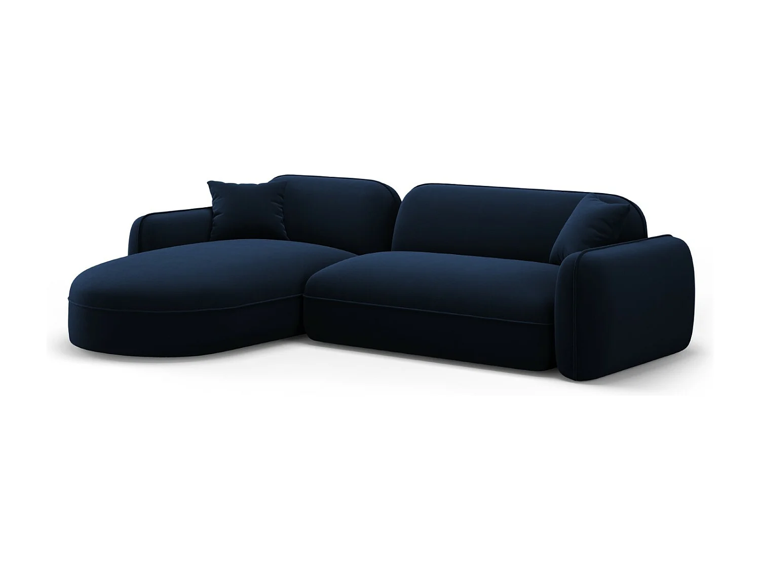 CXL by Christian Lacroix - Divano angolare modulare sinistro "Lucien" 4 posti in velluto blu reale - 275x165x70cm