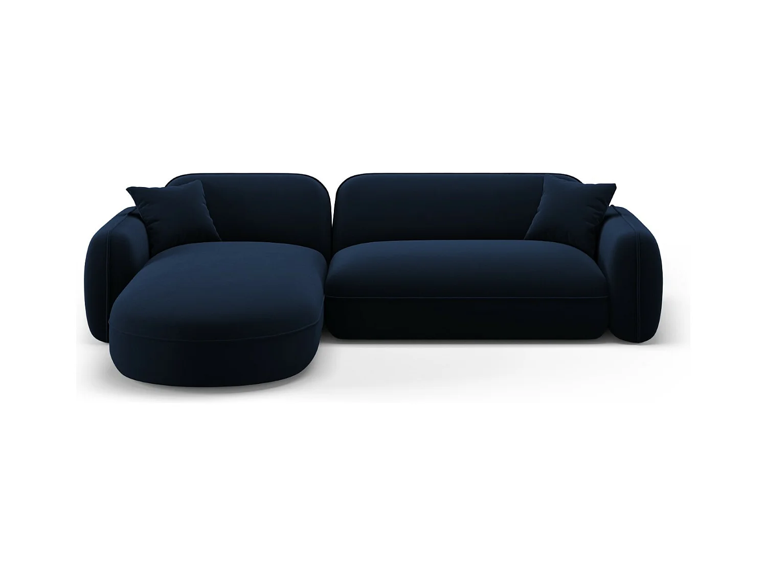 CXL by Christian Lacroix - Modulaire hoekbank links "Lucien" 4 zitplaatsen, Flueel, Koningsblauw - 275x165x70cm
