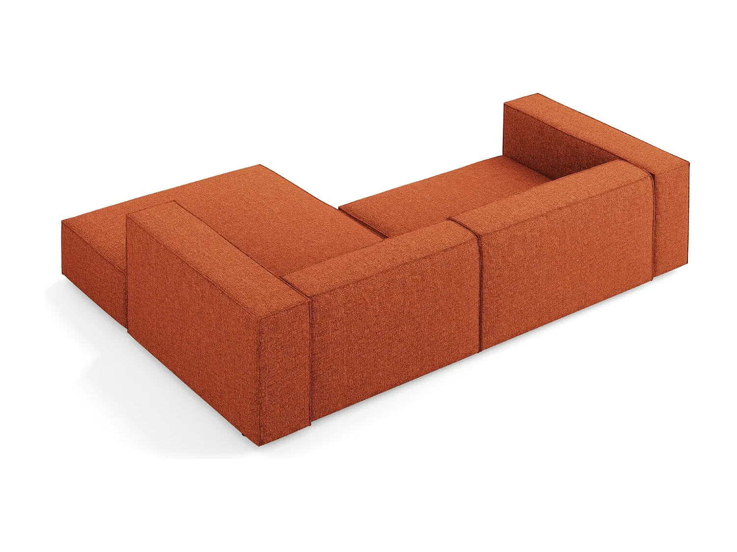 Cosmopolitan Design - 3-Sitzer Ecksofa rechts "Arendal" aus Chenille-Stoff terrakotta - 224x166x70cm