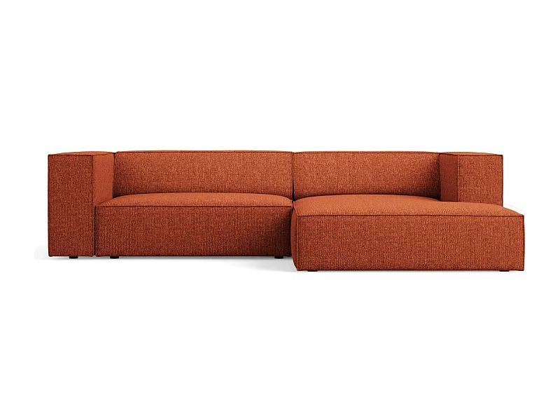 Cosmopolitan Design - Canapé d'angle droit "Arendal" 3 places en chenille terracotta - 224x166x70cm