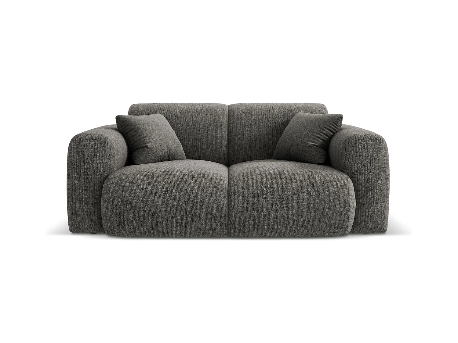 Cosmopolitan Design - Bank "Nolio" 2 zitplaatsen, Chenille, Grijs - 170x95x72cm
