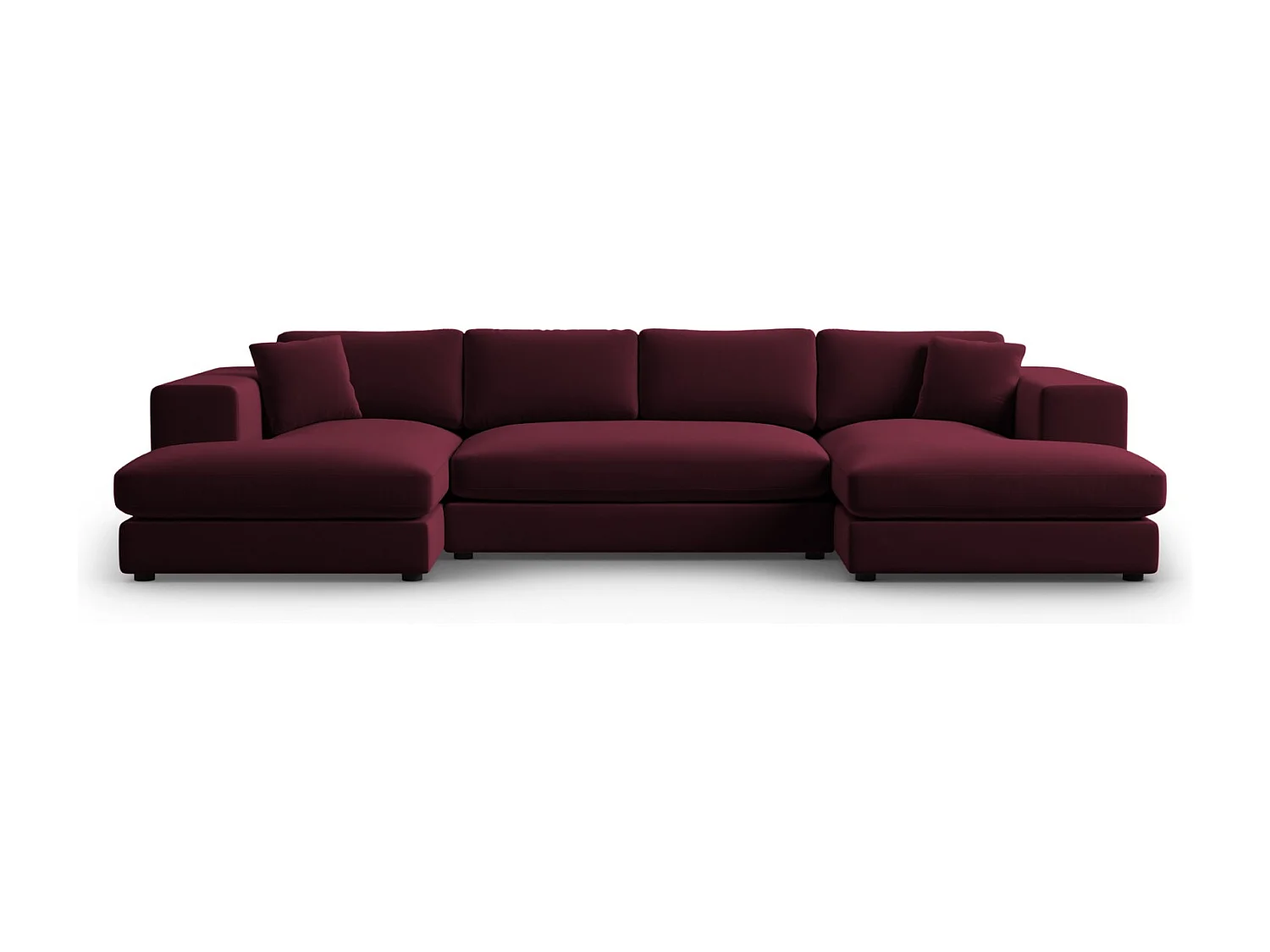 CXL by Christian Lacroix - 5-Sitzer Panoramasofa "Tendance" Sitzer aus Samt dunkelrot - 344x170x72cm