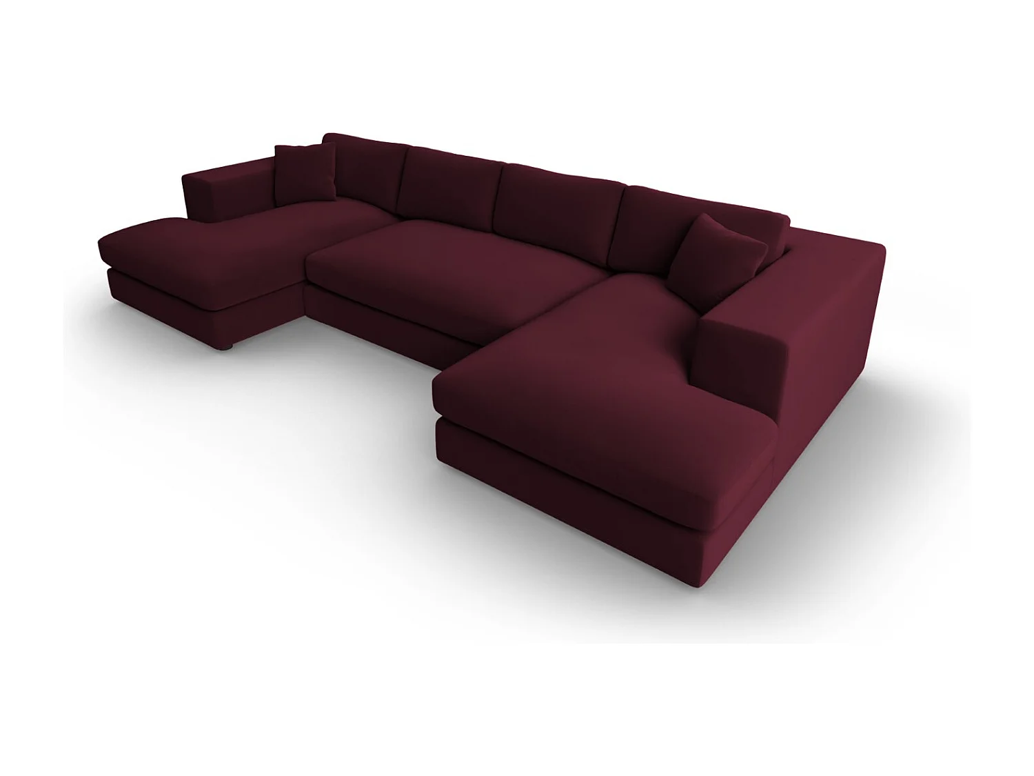 CXL by Christian Lacroix - 5-Sitzer Panoramasofa "Tendance" Sitzer aus Samt dunkelrot - 344x170x72cm