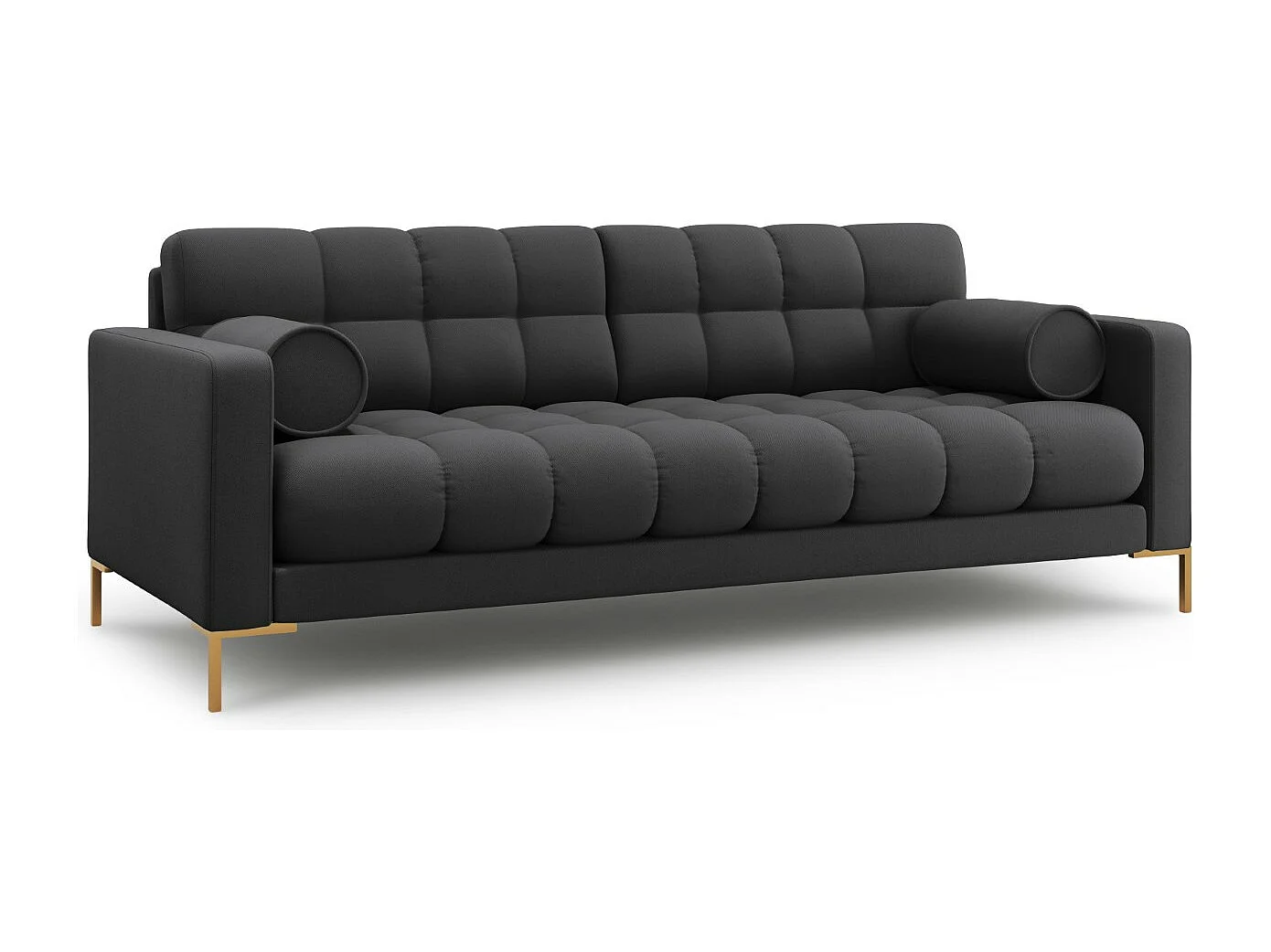 Cosmopolitan Design - Sofa, "Bali" 4 miejsca tkanina strukturalna, szary ciemny - 217x92x75cm