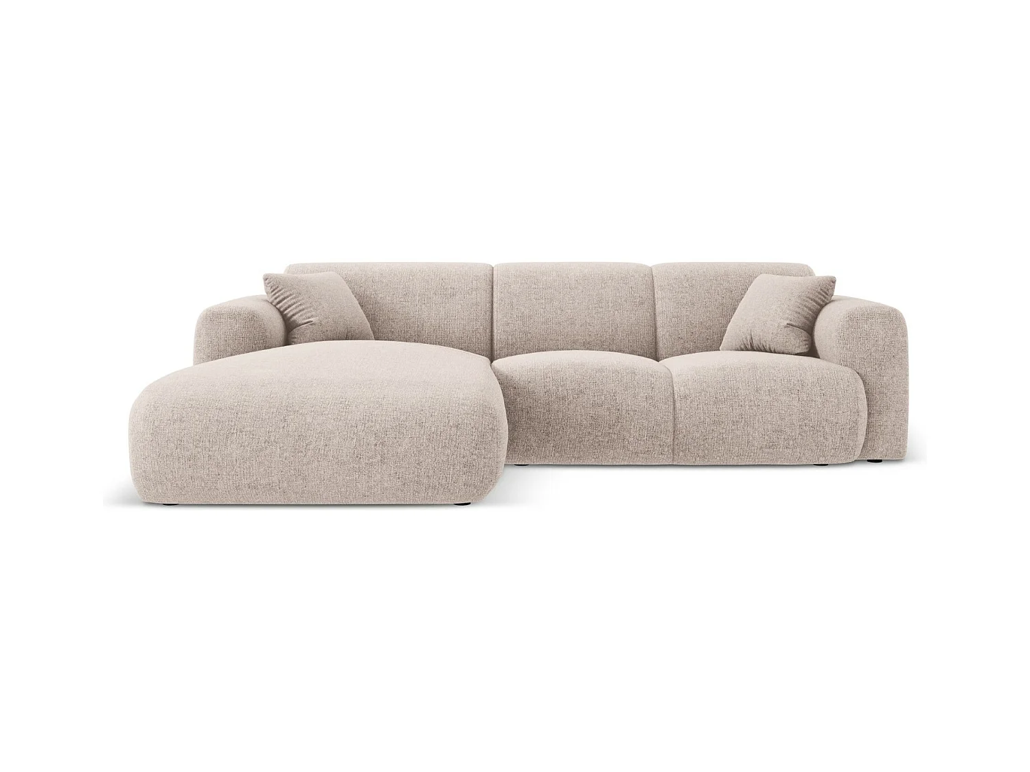 Cosmopolitan Design - Linker hoekbank "Nolio" 4 zitplaatsen, Chenille, Beige - 260x170x72cm