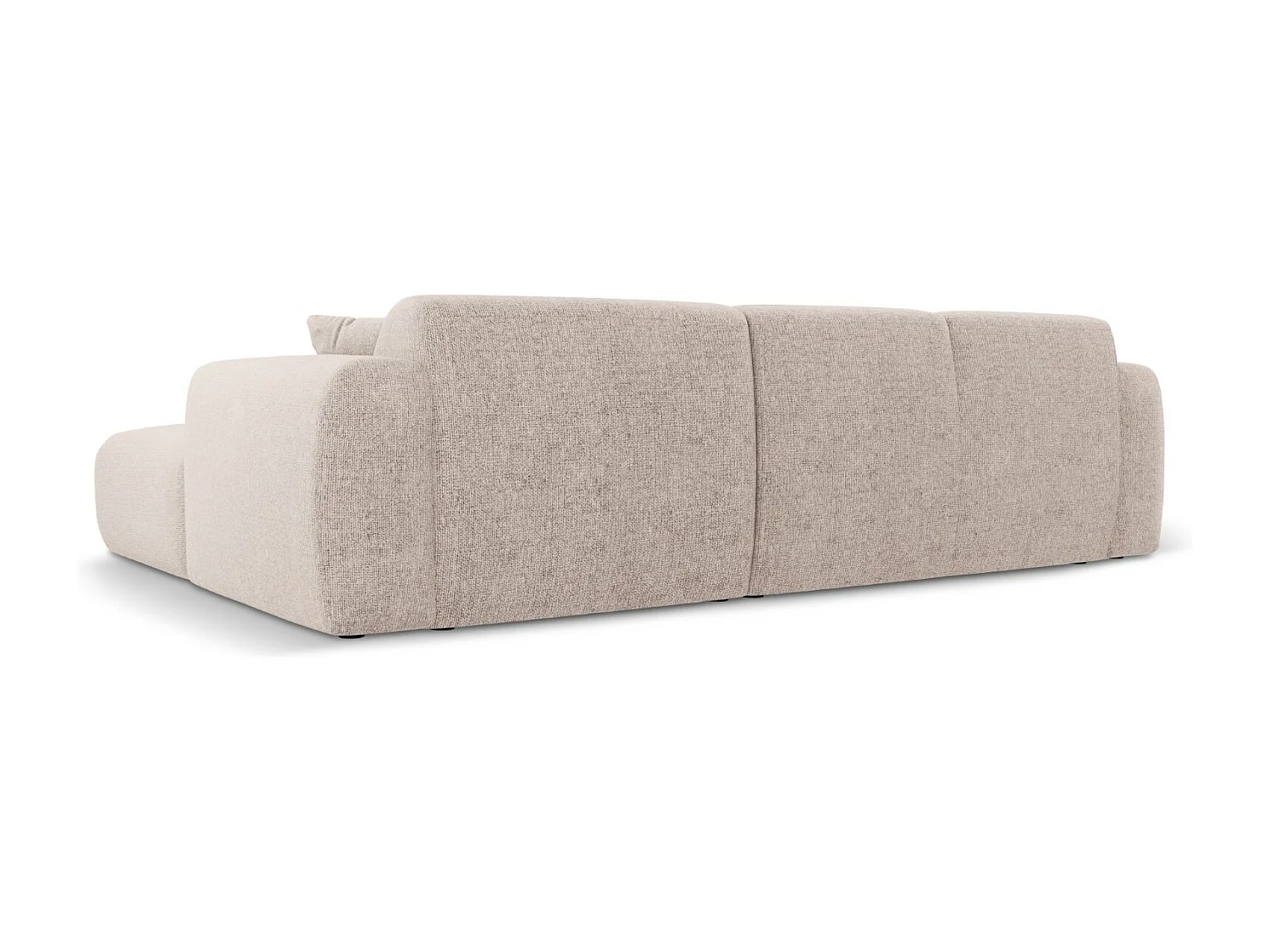 Cosmopolitan Design - Canapé d'angle gauche "Nolio" 4 places en chenille beige - 260x170x72cm