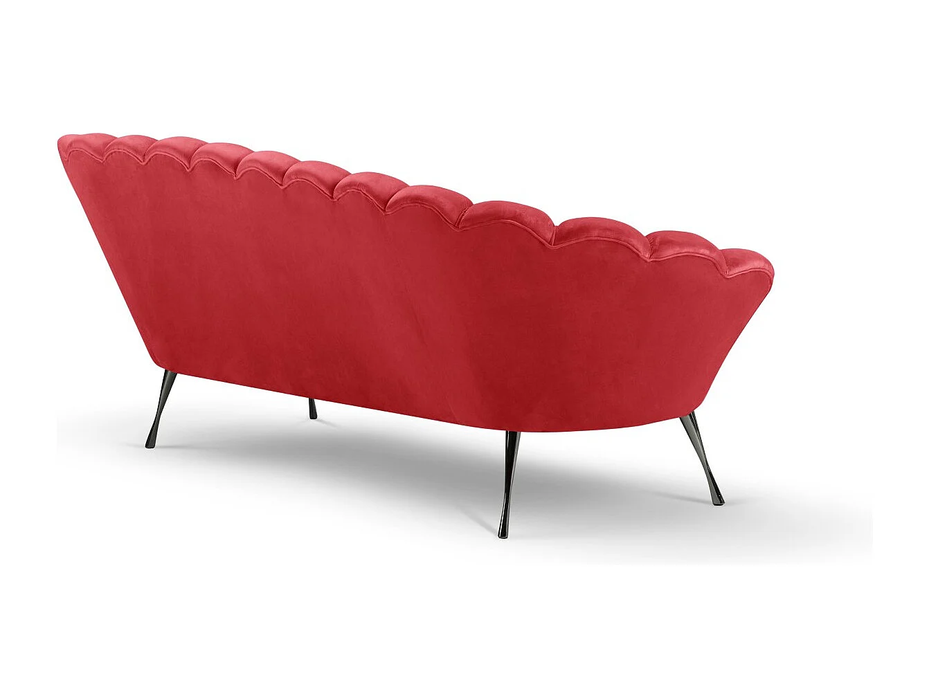 Cosmopolitan Design - Divano "Kingston" 3 posti in velluto rosso - 224x95x85cm