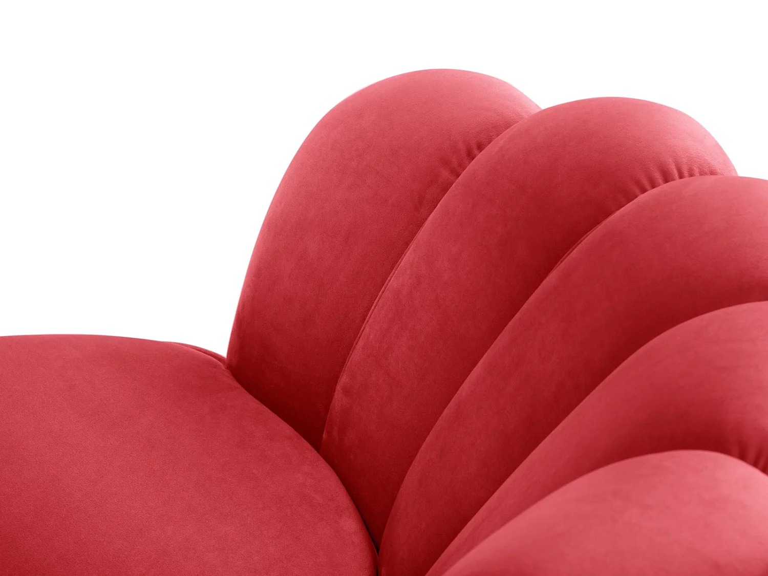 Cosmopolitan Design - Divano "Kingston" 3 posti in velluto rosso - 224x95x85cm