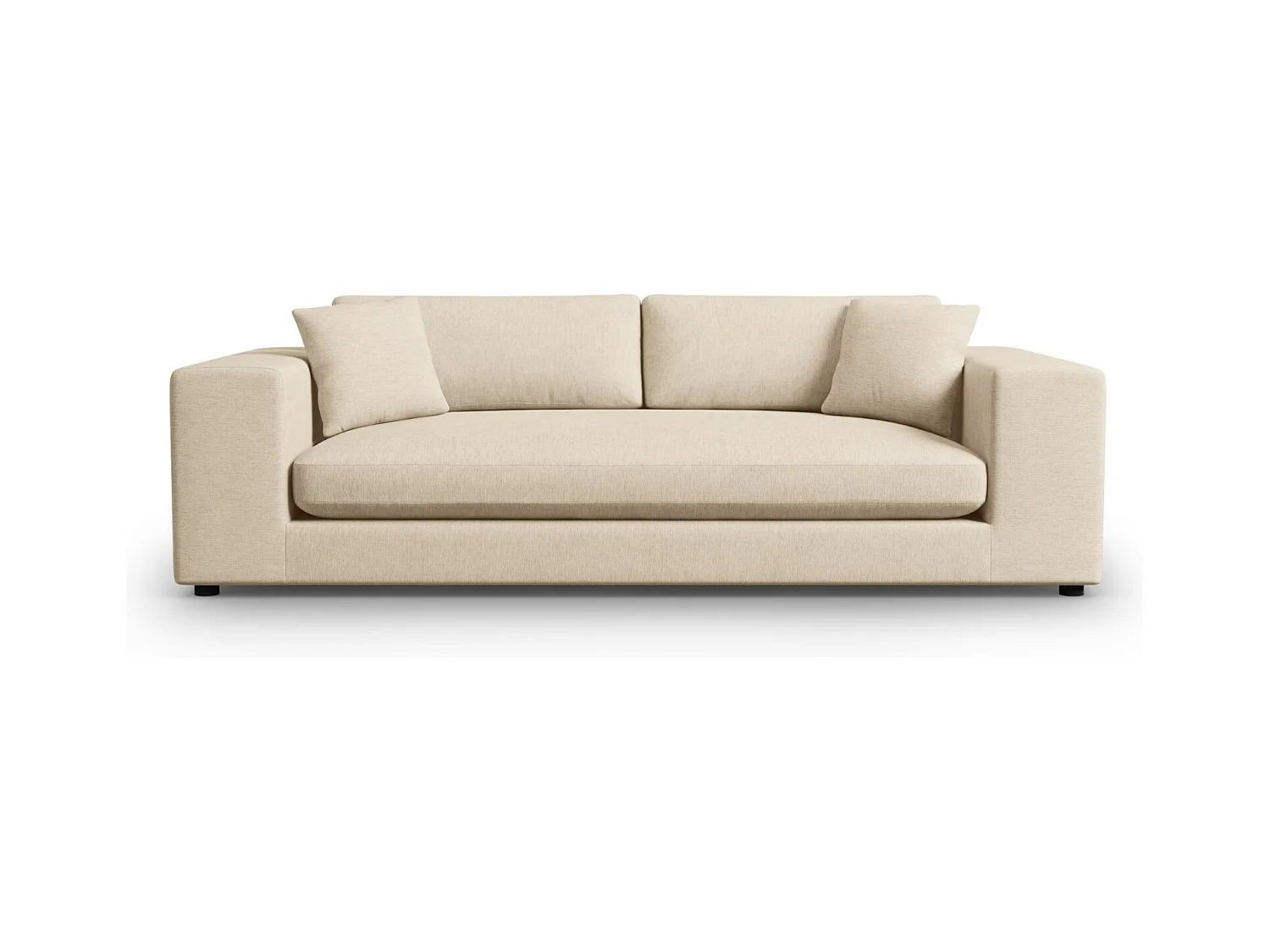 CXL by Christian Lacroix - Canapé "Tendance" 4 places en tissu structurel beige - 262x122x72cm