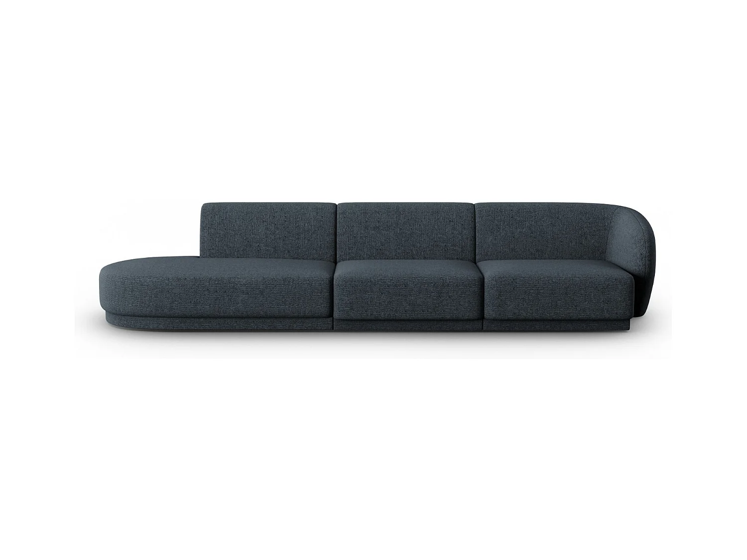 CXL by Christian Lacroix - Canapé modulable gauche "Lionel" 4 places en chenille bleu mélange - 311x93x74cm