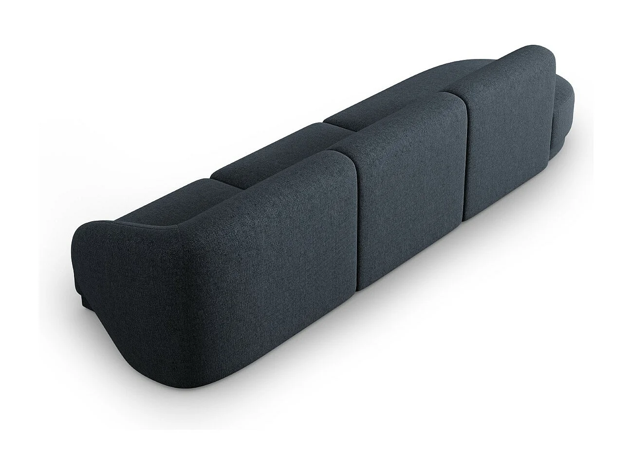 CXL by Christian Lacroix - Linker modulaire bank "Lionel" 4 zitplaatsen, Chenille, Blauw gemêleerd - 311x93x74cm