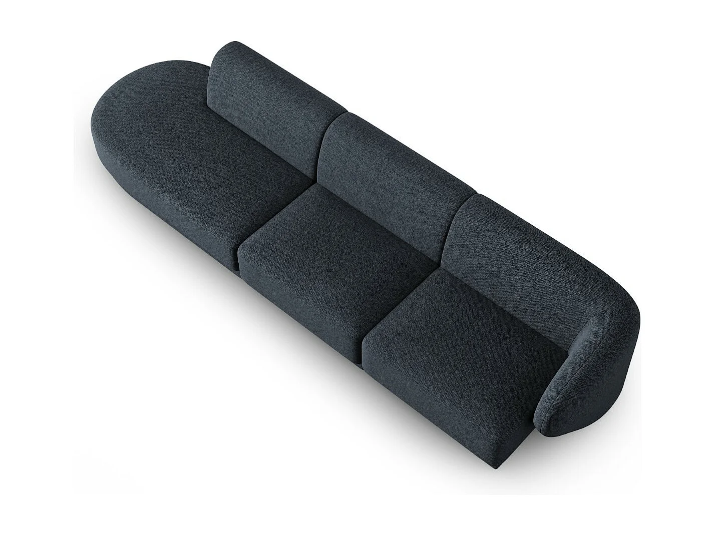 CXL by Christian Lacroix - Linker modulaire bank "Lionel" 4 zitplaatsen, Chenille, Blauw gemêleerd - 311x93x74cm