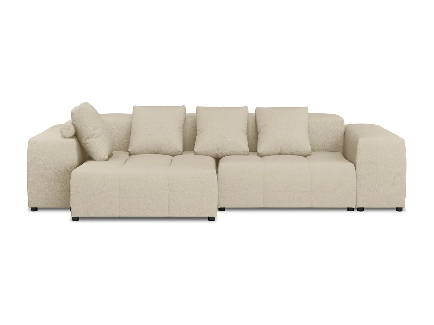 Cosmopolitan Design - Narożnik symetryczny modułowy, "Rome" 4 miejsca tkanina strukturalna, beż - 320x160x75cm