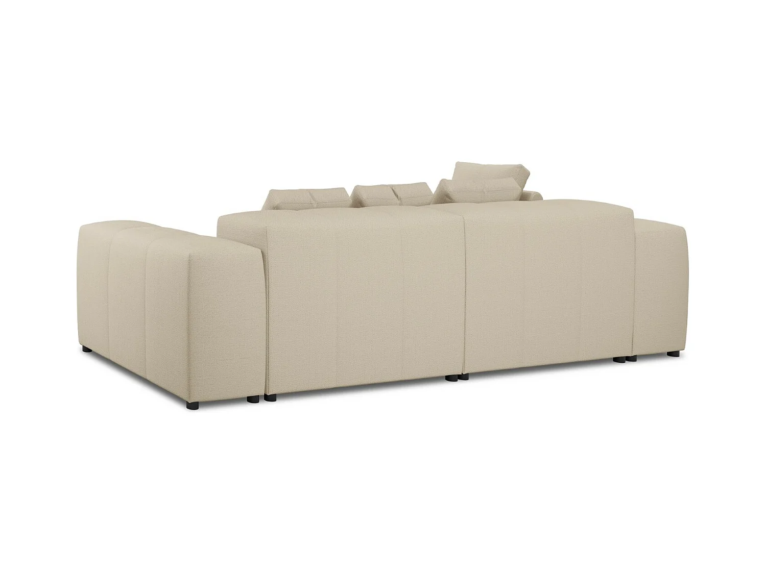 Cosmopolitan Design - Canapé d'angle symétrique modulable "Rome" 4 places en tissu structurel beige - 320x160x75cm