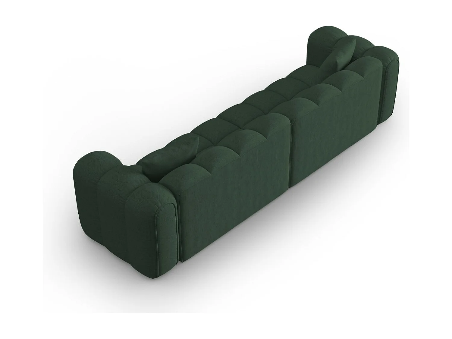 CXL by Christian Lacroix - Canapé modulable "Clotilde" 4 places en tissu structurel vert de mer - 298x94x70cm