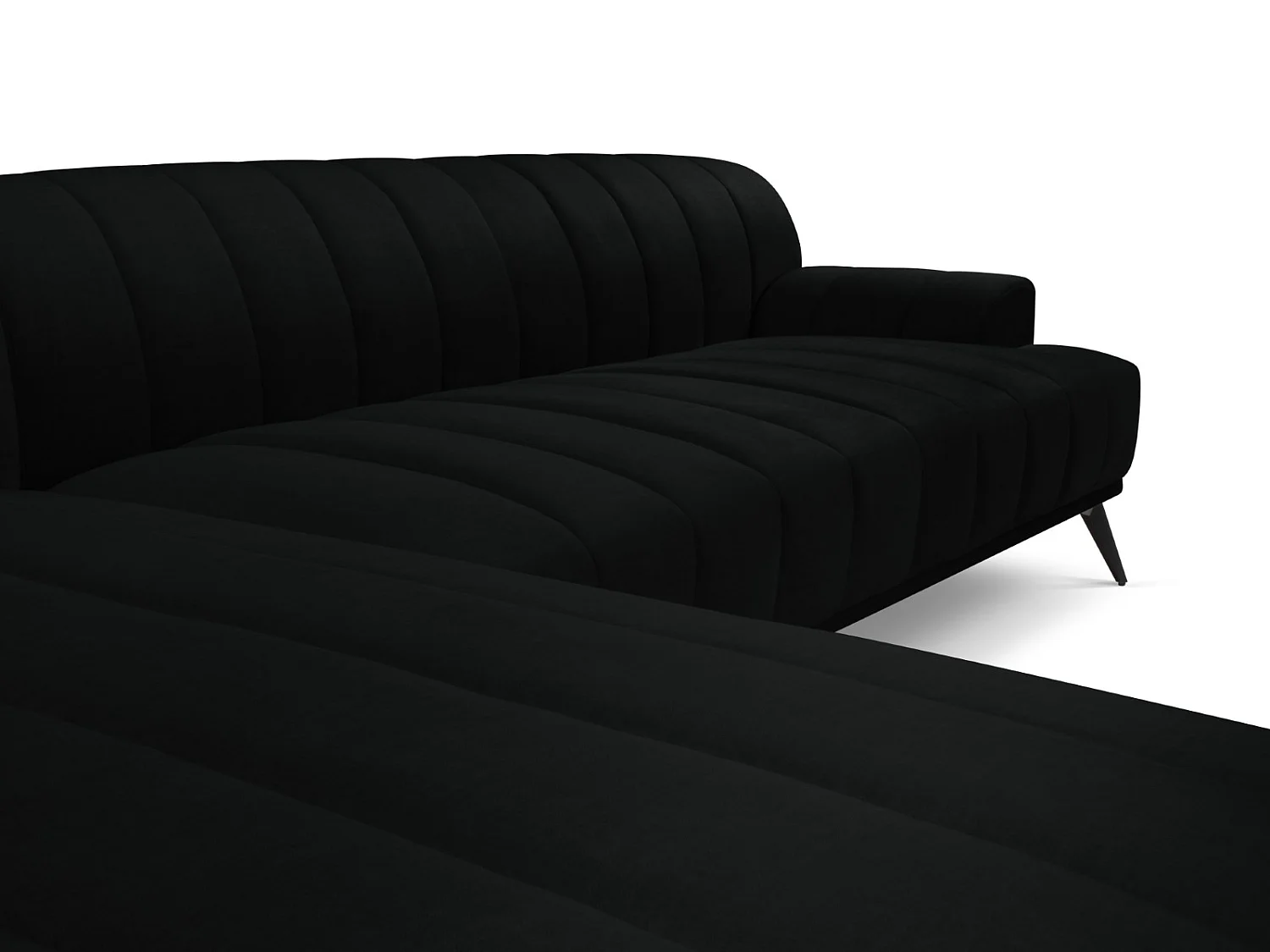 CXL by Christian Lacroix - 5-Sitzer Ecksofa links "Rita" Sitzer aus Samt schwarz - 289x185x77cm