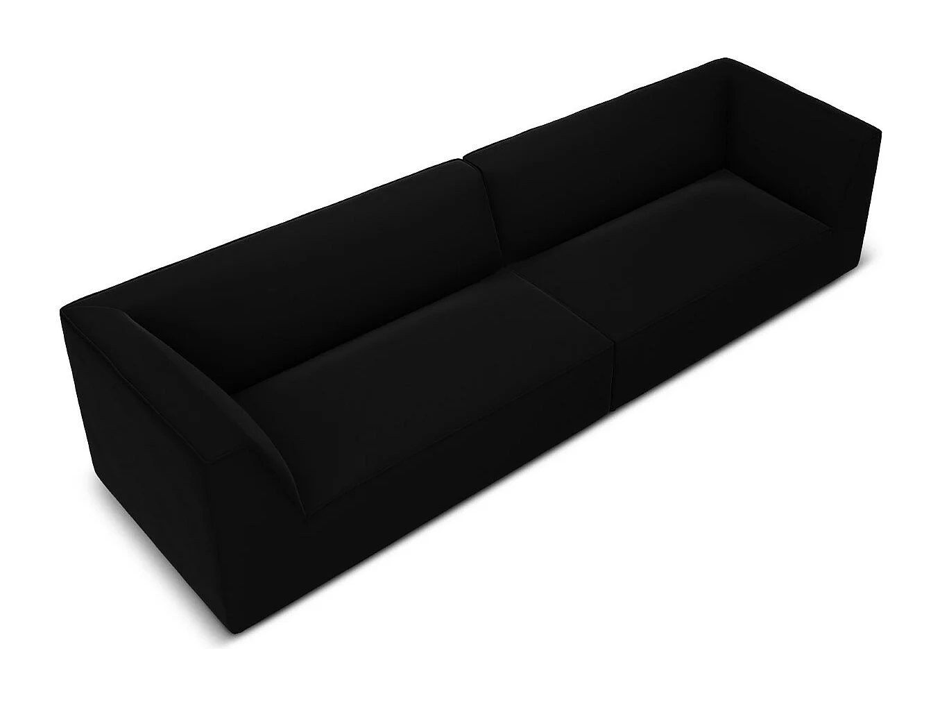 CXL by Christian Lacroix - Sofa, "Charles" 4 miejsca welur, czarny - 302x93x69cm