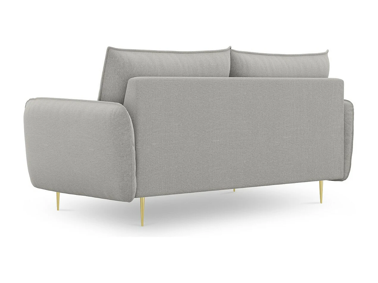 Cosmopolitan Design - Divano "Vienna" 2 posti in tessuto strutturato grigio chiaro - 160x92x95cm