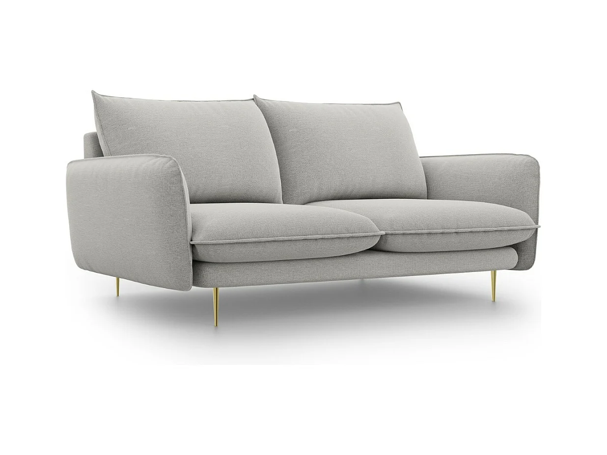 Cosmopolitan Design - Canapé "Vienna" 2 places en tissu structurel gris clair - 160x92x95cm